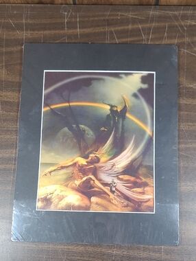 Surreal Angelic Fantasy Art Print in Black Frame